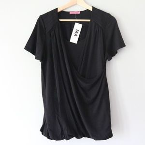 Black Maternity & Nursing Casual Shirt Large  NEW